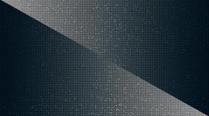 Dark Microchip on Technology Background.