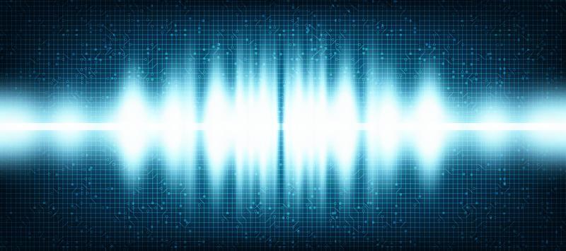 Light Digital Sound Wave On Technology background.