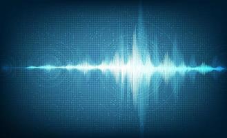Hi-Tech Digital Sound Wave Low and Hight on technology background. vector