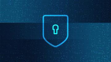 Digital Technology Shields Security background. vector