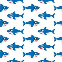 Shark seamless pattern isolated on white background vector