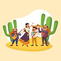 Música mexicana tocando en el desierto
