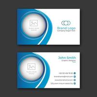 Circle Cutout Blue business card template vector