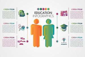 Education infographic template  with icons and 3d learning concept vector