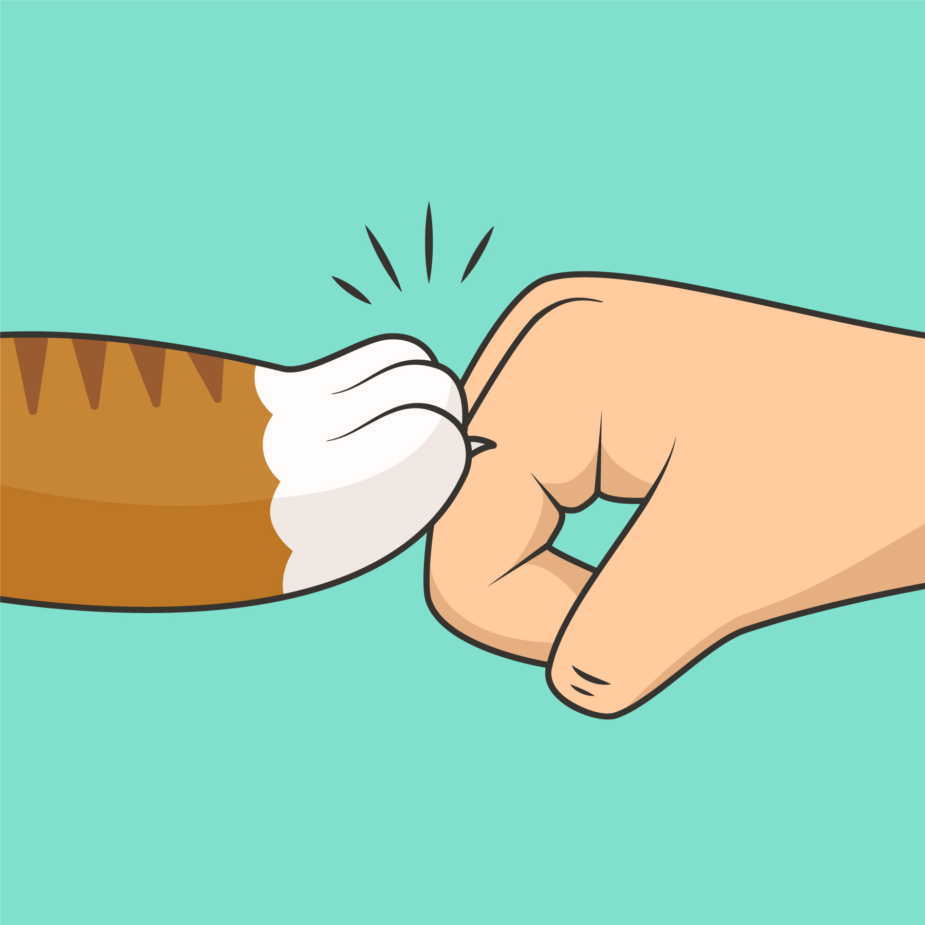 Paw And Human Hand Fist Bumping Download Free Vectors Clipart Graphics Vector Art