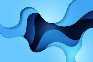 Paper art of dynamic blue abstract design vector