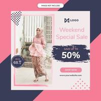 Fashion sale ad template vector