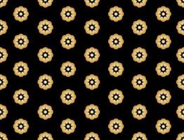 Seamless pattern of golden sakura flower on black vector