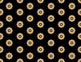 Seamless pattern of golden sakura flower on black vector