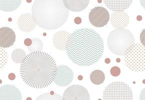 Seamless pattern of abstract circle shape elements on white background vector