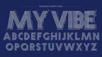 Tipografía vintage de líneas plateadas vector