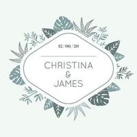 Leaf wedding frame with space for text vector