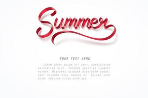 Red ribbon of Summer calligraphy hand lettering