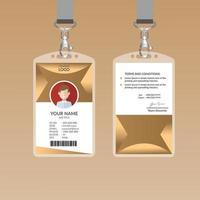 Golden ID Card Design Template vector