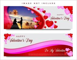 Conjunto de banner web de San Valentín vector