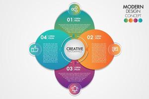 Business infographics element.Circle chart template Chart with 4 steps vector