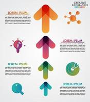 Vector flechas 4 pasos plantilla de línea de tiempo infografía paso a paso