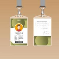 Beautiful Olive ID Card Template vector