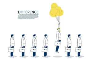 Businessmen flying with balloons vector