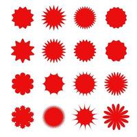 Price tag shape starburst set vector