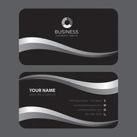 Elegant Silver Curves Black Business Card vector