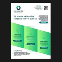 Diseño de folleto comercial verde abstracto vector