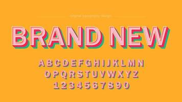 Retro Color Style Bold Uppercase Typography vector