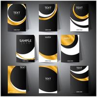 gold abstract cover page template set vector