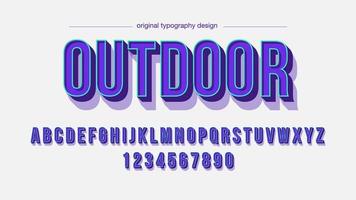 Display Purple Uppercase 3D Shadows Artistic Font vector