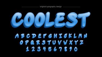 Bold Blue Cartoon Comics Artistic Font vector