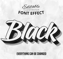 Black text editable font effect