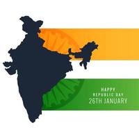 Mapa de la República de la India hecho por el diseño de la bandera india