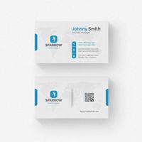 Abstract creative business card with blue shapes vector