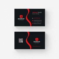 Abstract black and red  business card vector