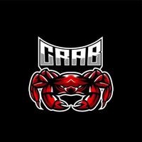 Crab gaming character emblem vector