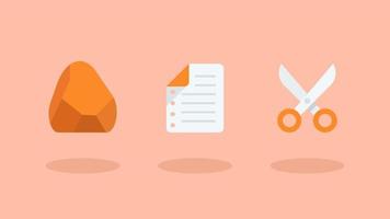 Rock Paper Scissors Flat Icons vector