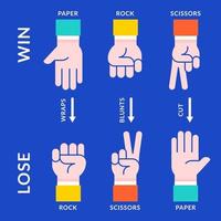 Rock Paper Scissors Rules Vector Illustration