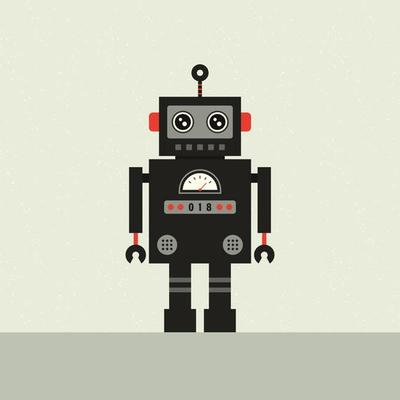 Vector Retro Robot Illustration