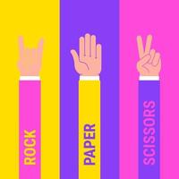 Hand Gestures Rock Paper Scissors Vector