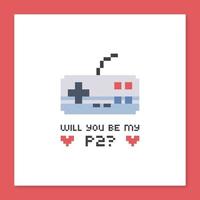 Tarjeta de San Valentín Retro Gamer vector