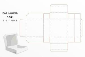 Box packaging die cut template vector