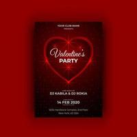 Valentine's party vector flyer template