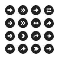 Iconos de flecha de círculo de pincel vector