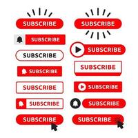 Red Subscribe Button Set