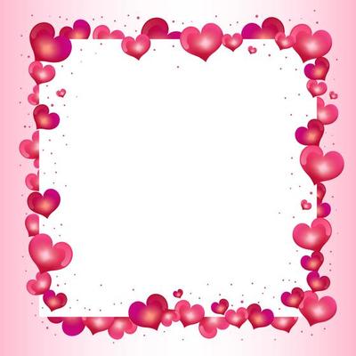 Valentines day frame with hearts