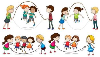 Niños saltando la cuerda