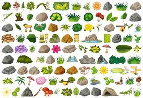 Set of isolated gardening and outdoor objects vector