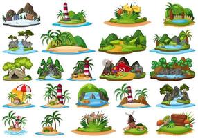 Set of different plants and landscapes vector