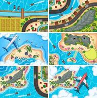 Aerial view scenes set vector