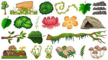 Set of different nature objects vector